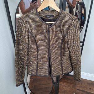 Jones NY Size 6 Jacket with Leather Trim